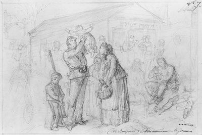 Album of the Siege of Paris, National Guards at the Ramparts During the Day by Gustave Dore